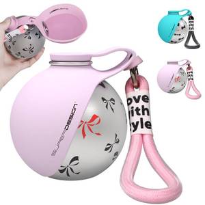 lot 18675 image: 2-in-1 Portable Dog Water Bottle for Small Dogs - Leak-Proof & Compact Dog Travel Water Bottle -Stainless Steel Bottle & Silicone Bowl - Ideal for Walking, Hiking & Travels (10 fl oz, Pink) - Retail $20
