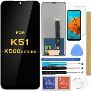lot 18676 image: SCREEN ONLY, NO ACCESSORIES Screen Replacement LCD Display Touch Digitizer Assembly for LG K51 K500 LM-K500UM K500UM3 K500MM K500QM 6.5 (Black) - Retail $18