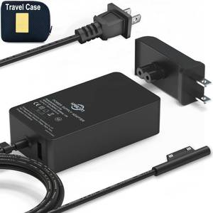 lot 18677 image: 65W Surface Pro Laptop Charger for Microsoft Surface Pro 11 10 9 8 7 X 7 6 5 4 3, Windows Surface Laptop 7 6 5 Studio 4 Go 3 2, Surface Go Tablet, Surface Book 2 1, Support 44W 36W, 10FT, Travel Case - Retail $26