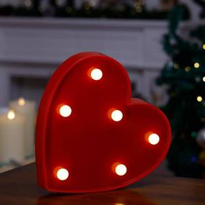 lot 18679 image: TRONSBOO LED Marquee Sign Light Up Letters, Alphabet Light Up Letters Sign, Battery Powered LED Letter Lights for Night Light, Wedding, Birthday, Party, Christmas or Home Decor (Red Heart) - Retail $9