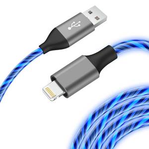 lot 18683 image: Light-Up iPhone Charger Cord, 6ft - LED iPhone Charging Cable Apple MFi Certified - Compatible with iPhone 14131211XRXSX8, iPad, AirPods, iPod, and More (Blue) - Retail $12