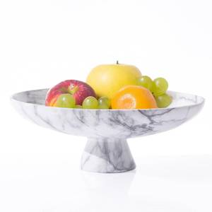 lot 18707 image: DN DECONATION White Resin Decorative Bowl for Modern Home Decor, 11.2 Large Pedestal Kitchen Fruit BowlKey HolderCandy DishPotpourri for Entryway Table, Coffee Table, Dining Room,Table Centerpiece - Retail $36
