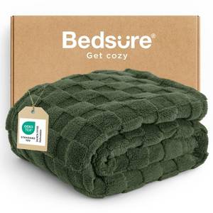 lot 18713 image: Bedsure GentleSoft Olive Green Spring Throw Blanket for Couch - Super Soft Cozy Blankets Gifts for Kids Girls, Cute Small Fleece Throws for Bedroom Home Decor, 50x70 Inches - Retail $22