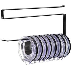 lot 18716 image: Tumbler Lid Organizer, Horizontal Tumbler Lid Storage Hook Up to 10 Lids, Space Saving Cup Lid Holders Under Cabinet Tumbler Lid Hook for Kitchen Organizer and Storage,Hanging Paper Towel Rack Hanger - Retail $10