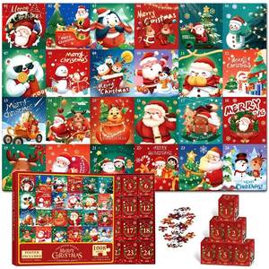 lot 18717 image: Christmas Advent Calendar 2025 Puzzle - 1008 Piece Holiday Fireplace Jigsaw,27.5in x 19.7in, 24 Boxes Puzzle Christmas Countdown Calendar to Family Game & Gift Decoration for Boys, Girls