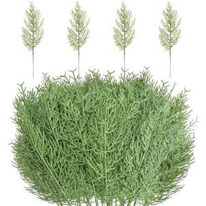 lot 18725 image: MVOVM 24pcs Artificial Pine Branches Fake Pine Sprigs Christmas Greenery Stems Faux Pine Leaves Picks for DIY Garland Crafts Christmas Tree Embellishing and Home Garden Holiday Accessories Decoration - Retail $15