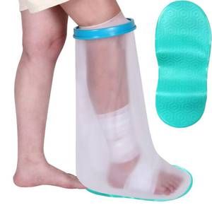 lot 18734 image: Lxuemlu 100% Waterproof Cast Shower Cover Leg Cast Cover with Non-Slip Bottom for Showering After Surgery, Adult Foot Shower Bag Cast Bag Cast Protector to Keep Wound & Bandages Dry - Retail $12