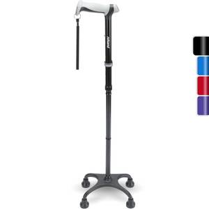 lot 18740 image: Rehand Quad Cane, Walking Cane with Ergonomic Handle Ever and Graceful 4-Pronged Base for Extra Stability, Adjustable Walking Sticks for Right or Left Handed Men & Women and Seniors - Retail $24