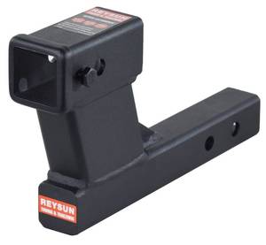 lot 18758 image: REYSUN 864129 Trailer Hitch Riser with 6.25 inch RiseDrop for 2 inch Receiver Hitch Extension,Hollow Shank, Hitch Pin Kit Included - Retail $40