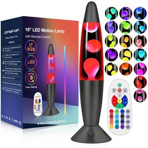 lot 18771 image: 17 Colors LED Liquid Motion Lamps with Remote 16 Inch Color Changing Lamp Black Night Light for Kids Adults, Relaxing Table lamp Nightlight for Bedroom Office Decor Christmas Thanksgiving Day Gifts - Retail $40