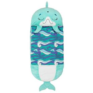lot 18792 image: Happy Nappers Pillow & Sleepy Sack Medium Dolphin 54 Comfy, Cozy, Compact, Super Soft, Warm, All Season, Sleeping Bag with Pillow - Retail $55