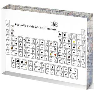lot 18797 image: Small Damage See Photos Large Periodic Table with Real Elements Inside, 8 Inch Acrylic Periodic Table Display with 83 Real Elements Samples, Craft Decor, Gift for Kid Students Teacher Science Lovers, 851 inch. - Retail $46