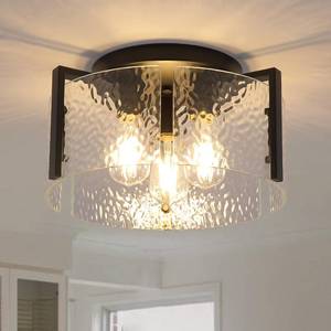 lot 18807 image: Black Flush Mount Ceiling Light Fixture, Modern Entryway Light Fixture Ceiling Mount, Close to Ceiling Light Fixtures, Kitchen Lighting Fixtures Ceiling Lights for Bedroom Bathroom Hallway Dining Room - Retail $80