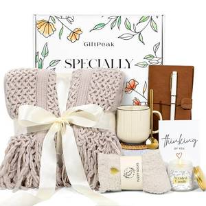 lot 18808 image: Gifts for Women, Get Well Soon Gifts for Women, Sympathy Care Baskets, Thinking of You Care Package, Self Care Gifts, After Surgery Feel Better Gifts Blanket (Khaki) - Retail $30
