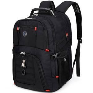 lot 18813 image: SHRRADOO Extra Large 50L Travel Laptop Backpack with combination lock, College High School Backpack Airline Approved Business Work Bag Fits 17 Inch Computer for Men Women - Retail $30
