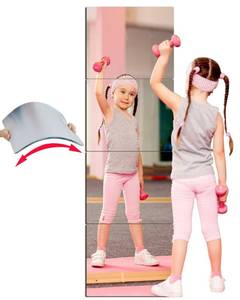 lot 18816 image: Unbreakable Acrylic Mirror Non-Glass shatterproof Mirror Full Length Wall Gym for Home Mirror Frameless Home Fitness Mirrors (4pcs,12 in x12 in ), Silver - Retail $20
