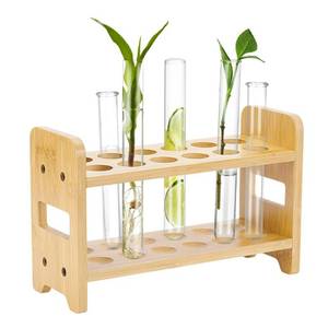 lot 18839 image: Peacoblue Home Wooden Test Tube Rack, Vial Glasses Holder 12 Tubes Capacity (1011 (27mm) Great as Pen Stand, Spice Rack, Plants Organizer-Glass Tubes Not Included - Retail $20