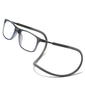 lot 18847 image: Magnetic Reading Glasses with Front Connect Blue Light Blocking,Comfortable Neck Hanging Readers for Men and Women (grey, 1.5, x)