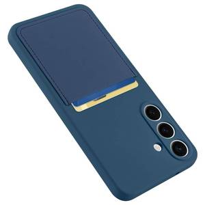 lot 18856 image: Karrint Designed for Samsung Galaxy S25 Plus Case with Card Holder for Women Men Soft Liquid Silicone Cover Microfiber Lining Shockproof Slim for Samsung Galaxy S25 Plus Wallet Case Blue