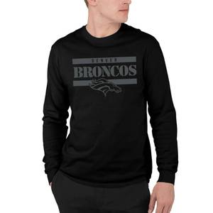 lot 18874 image: Denver Broncos Stencil Block - NFL Adult Long Sleeve Fan T-Shirt Medium - Retail $34