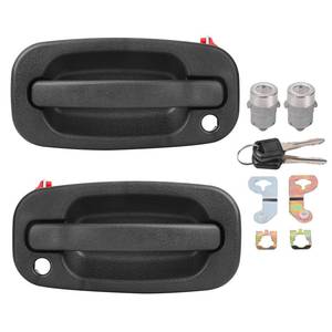 lot 18904 image: Yinlowa Exterior Door Handles with Locks Front Driver Passenger Side for 1999-2006 Chevy Silverado GMC Sierra 1500 2500 3500, Tahoe Suburban Yukon Avalanche Escalade, Replaces 15034985 15034986 - Retail $25
