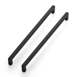 lot 18917 image: Ravinte 3 Pack 12-35 Inch Kitchen Square Cabinet Handles Matte Black Pulls Black Drawer Pulls Kitchen Cabinet Hardware Handles - Retail $13