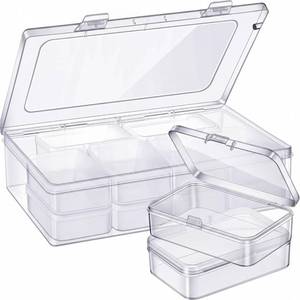 lot 18925 image: Blulu 13 Pieces Small Bead Organizers Plastic Bead Storage Containers with Lids Mini Clear Storage Cases Transparent Craft Boxes for Jewelry Diamonds DIY Art Craft Accessory(3.3 x 2.2 x 1 Inch) - Retail $15