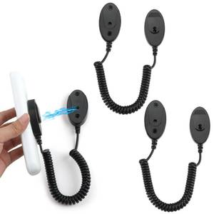lot 18931 image: Magnetic Remote Leash Control Holder with Security Cable, Retractable Tidy Anti-lost Rope Organizer Easy Installation Stable Suitable for Projector TV Fan and Air Conditioner Remotes (2Pcs Black, S) - Retail $10