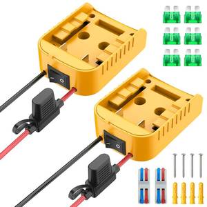 lot 18952 image: Kzreect Battery Adapter Built-in Switch, Yellow (2 Pack)