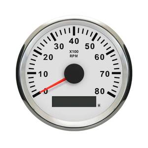 lot 18959 image: ELING Tachometer REV RPM Gauge with Hour Meter 8000RPM 85mm with Red Backlight - Retail $26