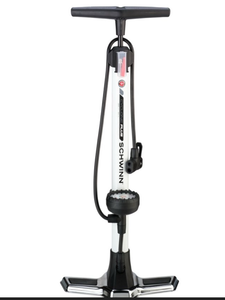lot 3504 image: Schwinn Cyclone Plus Bike Pump - White - Retail $26