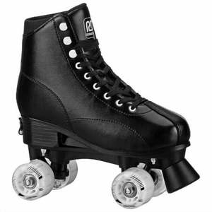 lot 3529 image: ROLLER DERBY YOUTH ADULT CUSTOM FIT QUAD ROLLER SKATES - SIZE 7-10 - BLACK - Retail $51