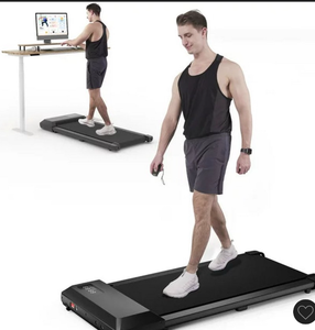 lot 3534 image: Walking Pad 2 in 1 Under Desk Treadmill, Low Noise Walking Pad Running Jogging Machine with Remote Control for Home Office(Black) - Retail $215