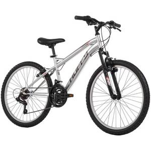 lot 3600 image: Huffy Highland Mountain Bike - 24 Wheels - 21 Speeds - Silver - Retail $150
