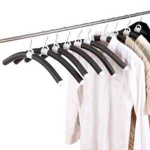 lot 3614 image: Maxdot 10 Pcs Padded Bendable Hanger 19 No Shoulder Bump Sweater Coat Hangers No Slip Thick Foam Padded Bump Black Stand for Sweaters Coat Blouses Dresses Cloths - Retail $28