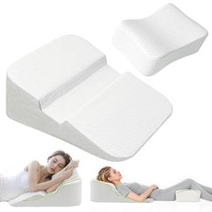 lot 3620 image: Novelledo Side Sleeper Pillows for Adults, 2PCS Bed Wedge Pillow Set for Sleep, Contoured Support Pillows, Support Shoulder Relief, Ergonomic Shoulder Pillow for Side Sleepers - Retail $73