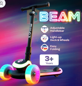 lot 3622 image: Melo Wheels Beam Supercharged Light-Up 3 Wheel Scooter - Retail $60