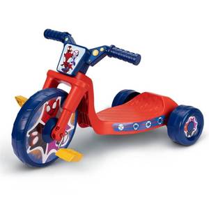 lot 3639 image: Spidey and His Amazing Friends Fly Wheel 10 Electronic Sounds Powered Ride-On Tricycle - Retail $30