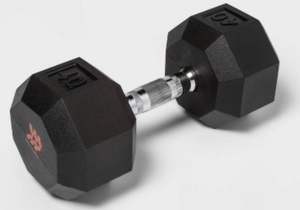lot 3666 image: All in Motion 40lb Hex Dumbbell Set - Retail $80