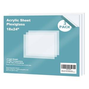lot 3667 image: Egofine Plexiglass Sheets Acrylic Sheets 3 Pack of 18x24, 0.04 Thick Clear Plastic Cast Transparent Plexi Glass for Crafting Projects, Replacement Picture Frame Glass, DIY Display, Easy to Cut - Retail $30