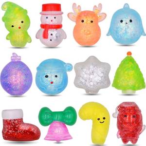 lot 3691 image: Howzcci 12 Pack Christmas Squeeze Toys Squishy Stress Balls Toys for Kids Boys Girls Christmas Stocking Stuffers Party Favors Gifts - Retail $8
