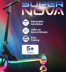 lot 3711 image: Melo Wheels Super Nova Ultimate Light-Up Kick Scooter - Retail $60