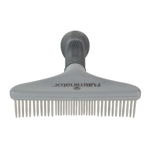 lot 3713 image: FURminator Grooming Rake, Removes Loose Hair and Tangles, Gray  - Retail $31
