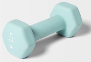 lot 3719 image: All in Motion 5lb PVC Coated Hex Dumbbell Set - Retail $15