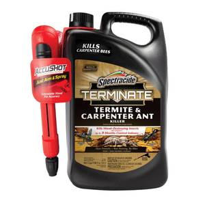 lot 3726 image: Spectracide Terminate Termite And Carpenter Ant Killer 1.33 Gallons, Includes AccuShot Sprayer, Light YellowWater White - Retail $23