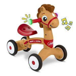 lot 3733 image: Radio Flyer Lil Racers Percy the Pony Riding Toy Steel & Plastic, Ages 1-3, 42 lb Capacity - Retail $60