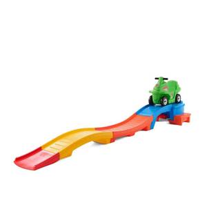 lot 3790 image: Step2 Racing Green Up & Down Roller Coaster Ride-On Pedal Push Toy for Ages 2-5 - Retail $160