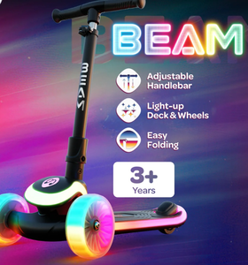 lot 3798 image: Melo Wheels BEAM LED Light-Up Kids Kick Scooter with Adjustable Height - Retail $45