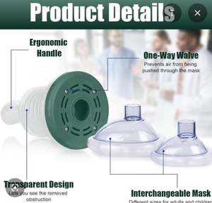 lot 3806 image: Emergency Choking Rescue Device with Suction Masks - Retail $25
