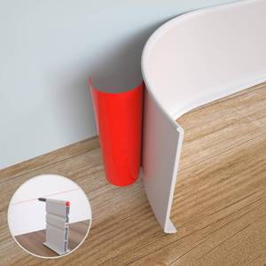 lot 3823 image: GAMZAU Flexible Baseboard Molding Trim, 4 Inch x 20 Feet Peel and Stick Vinyl Wall Base Cove Base, Self-Adhesive Rubber Wall Base Moulding Trim(S100,White) - Retail $23